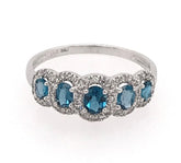 14k White Gold Topaz and Diamond Ring